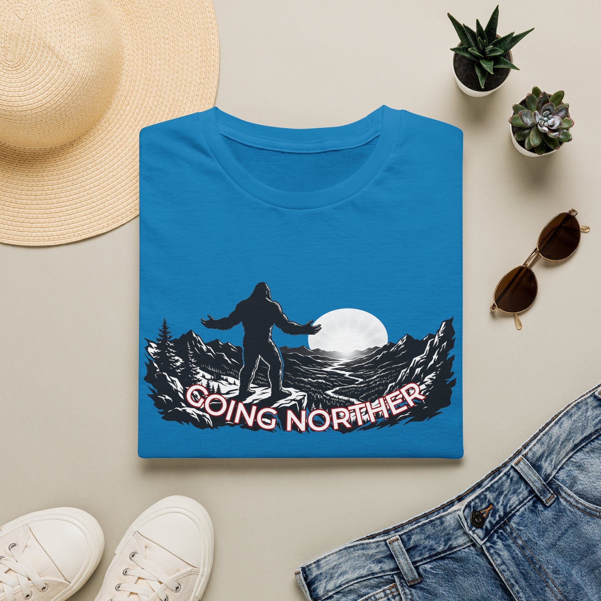 Going Norther Bigfoot Moonlit Mountain T-Shirt