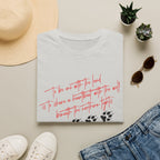 Wolf Paw Graphic T-Shirt — "To Be One with the Land" Script Tee