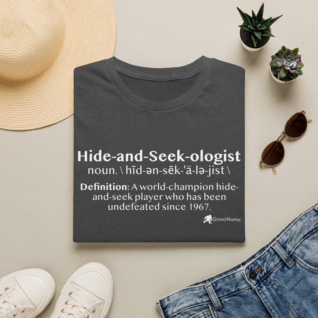 Bigfoot "Hide-and-Seek-ologist" T-Shirt — Funny Sasquatch Definition Tee