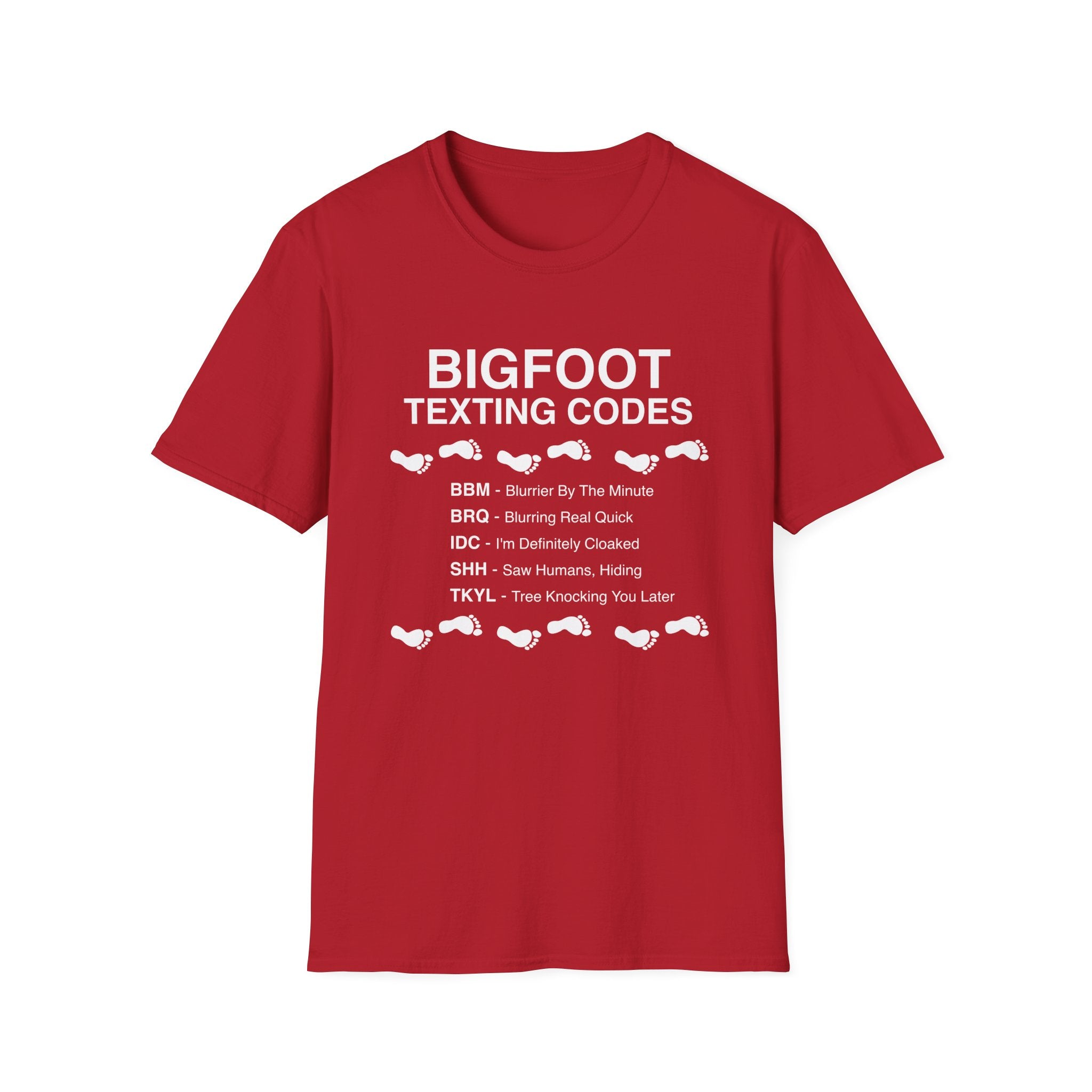 Bigfoot Texting Codes T-Shirt — Funny Sasquatch Emoji Trail Tee