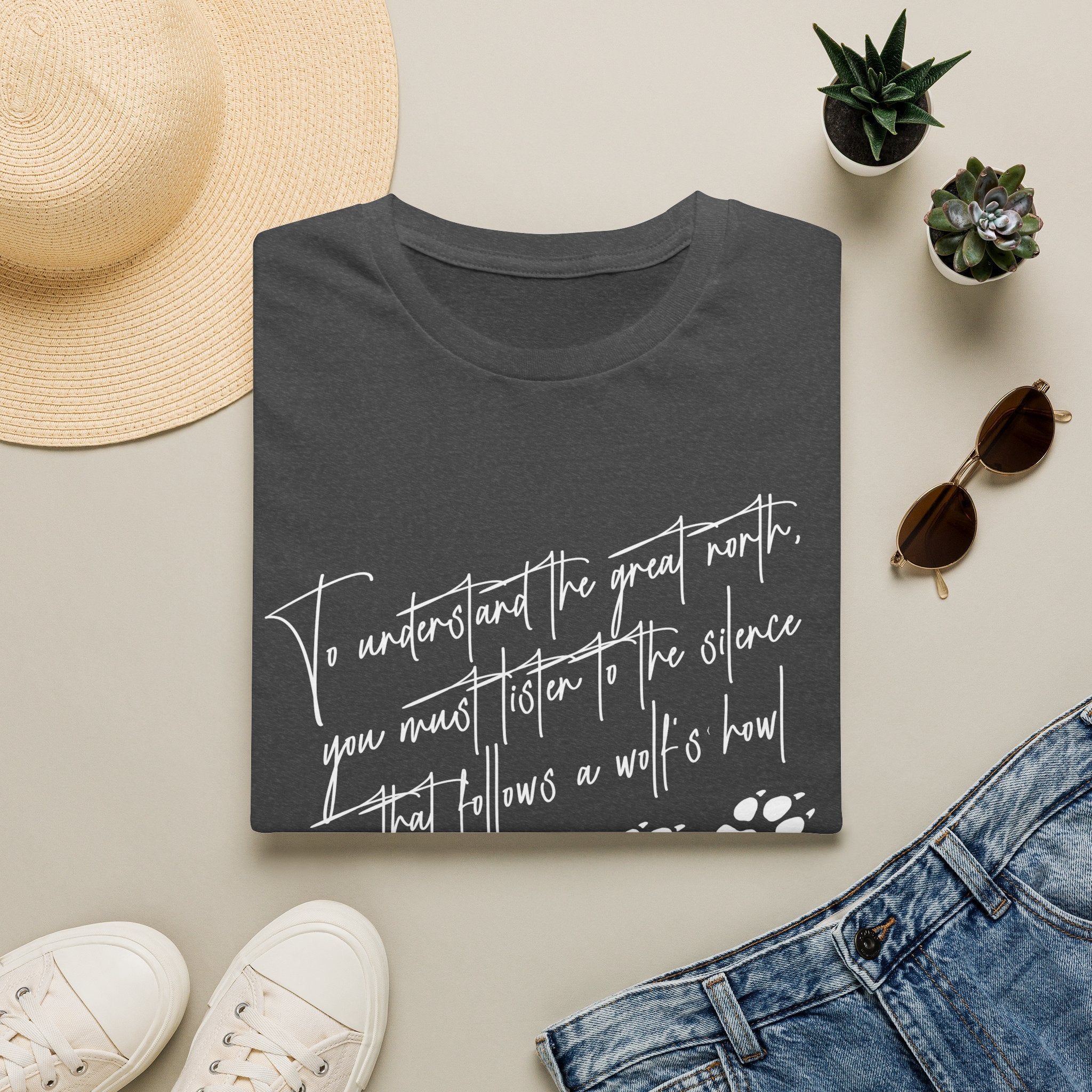 T-Shirt — "To Understand the Great North" Wolf Paw Graphic Tee