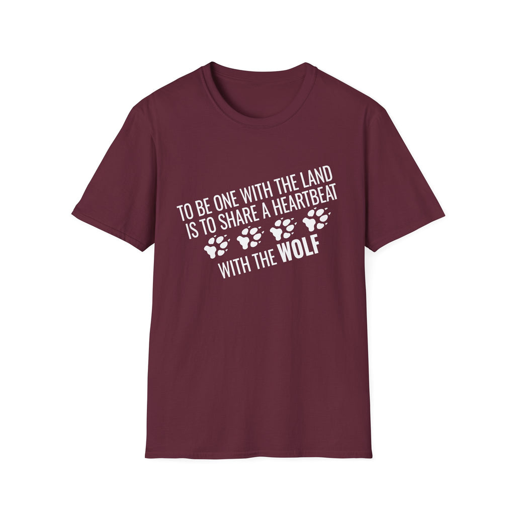 Wolf Paw Print T-Shirt – "To Be One With The Land Is To Share A Heartbeat With The Wolf"