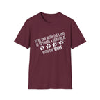 Wolf Paw Print T-Shirt – "To Be One With The Land Is To Share A Heartbeat With The Wolf"