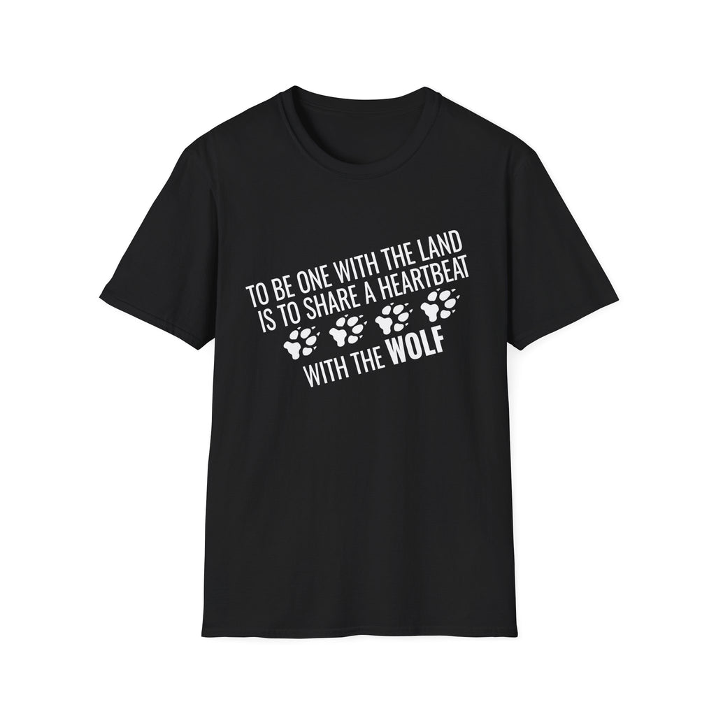 Wolf Paw Print T-Shirt – "To Be One With The Land Is To Share A Heartbeat With The Wolf"