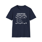 Cryptid Texting Codes T-Shirt — Funny Bigfoot/Nessie Sasquatch Meme Tee for Cryptid Fans