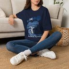 Bigfoot 'Squatchin' Ain't Easy' T-Shirt — Moonlit Winter Lake Sasquatch Tee