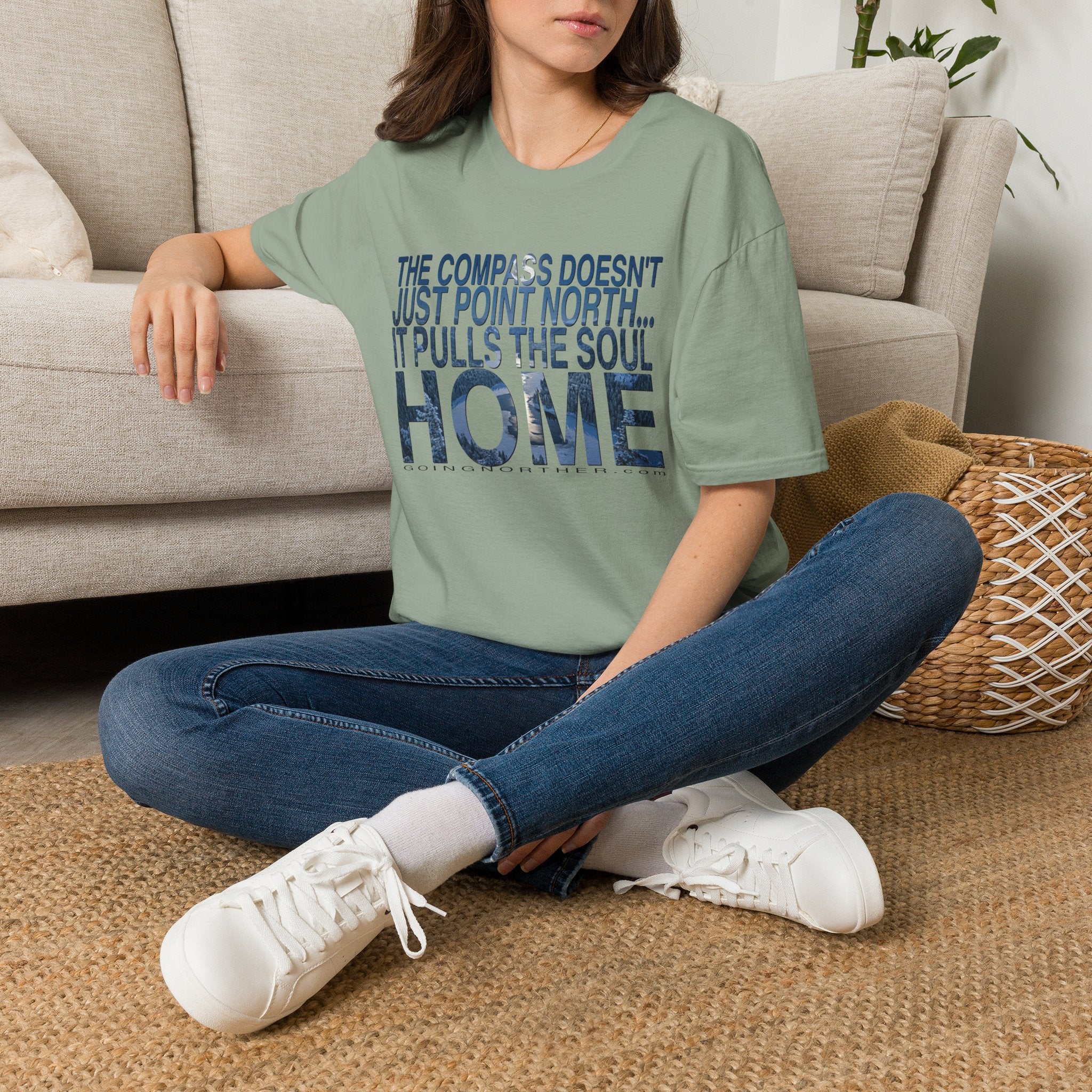T-Shirt — "The Compass Doesn't Just Point North... It Pulls the Soul Home" Inspirational Tee
