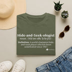 Bigfoot "Hide-and-Seek-ologist" T-Shirt — Funny Sasquatch Definition Tee
