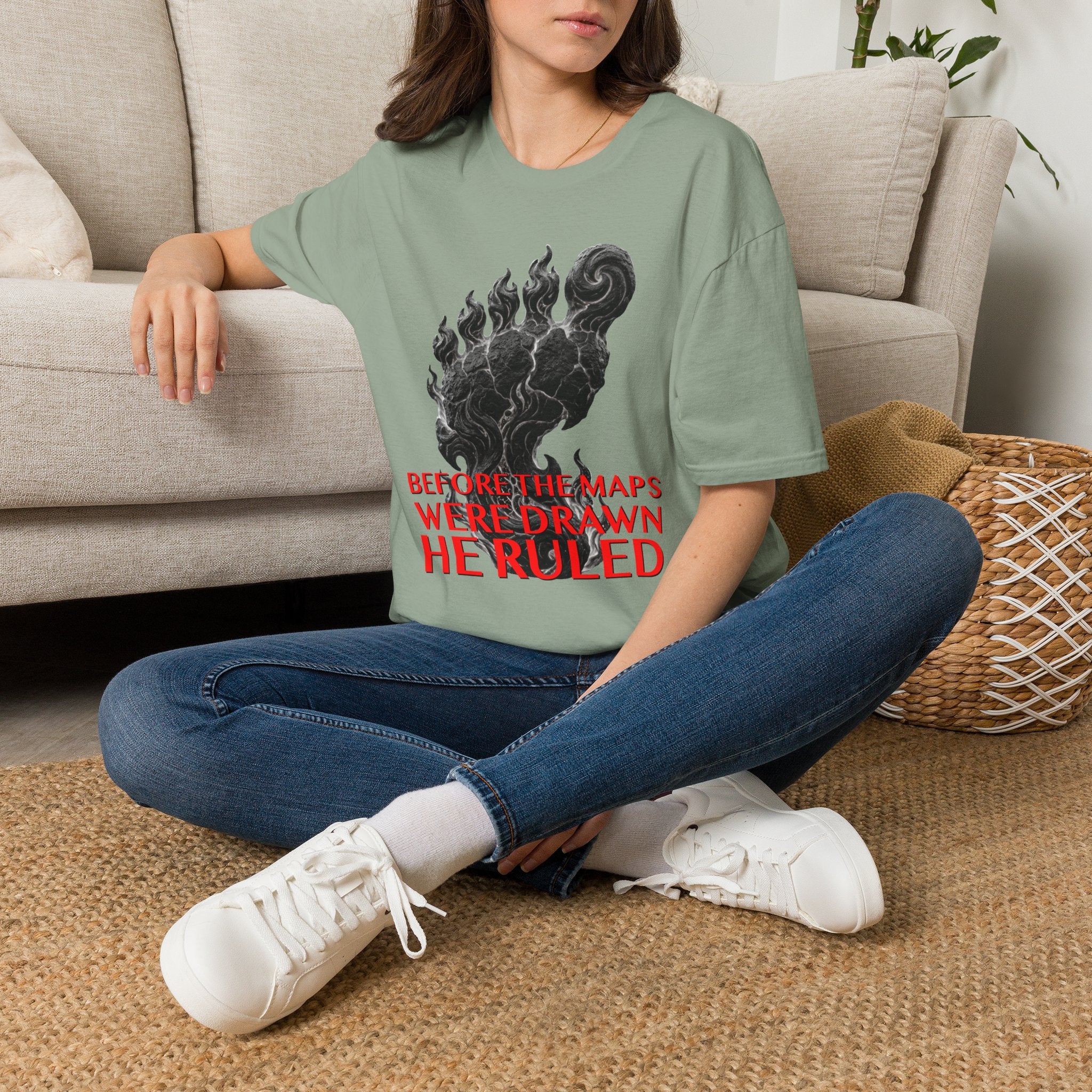 Mystical Sasquatch Footprint T-Shirt — "Before The Maps Were Drawn — HE RULED"