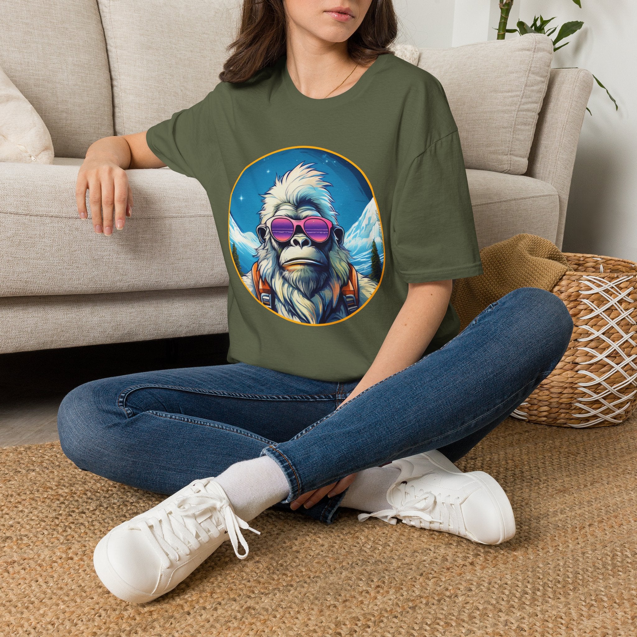 Going Norther - Bigfoot T-Shirt - Retro Styled Sasquatch