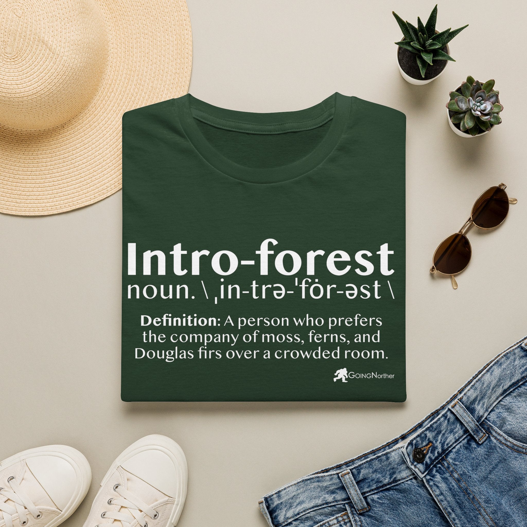 Intro-Forest Sasquatch Definition T-Shirt — Funny Bigfoot Introvert Tee