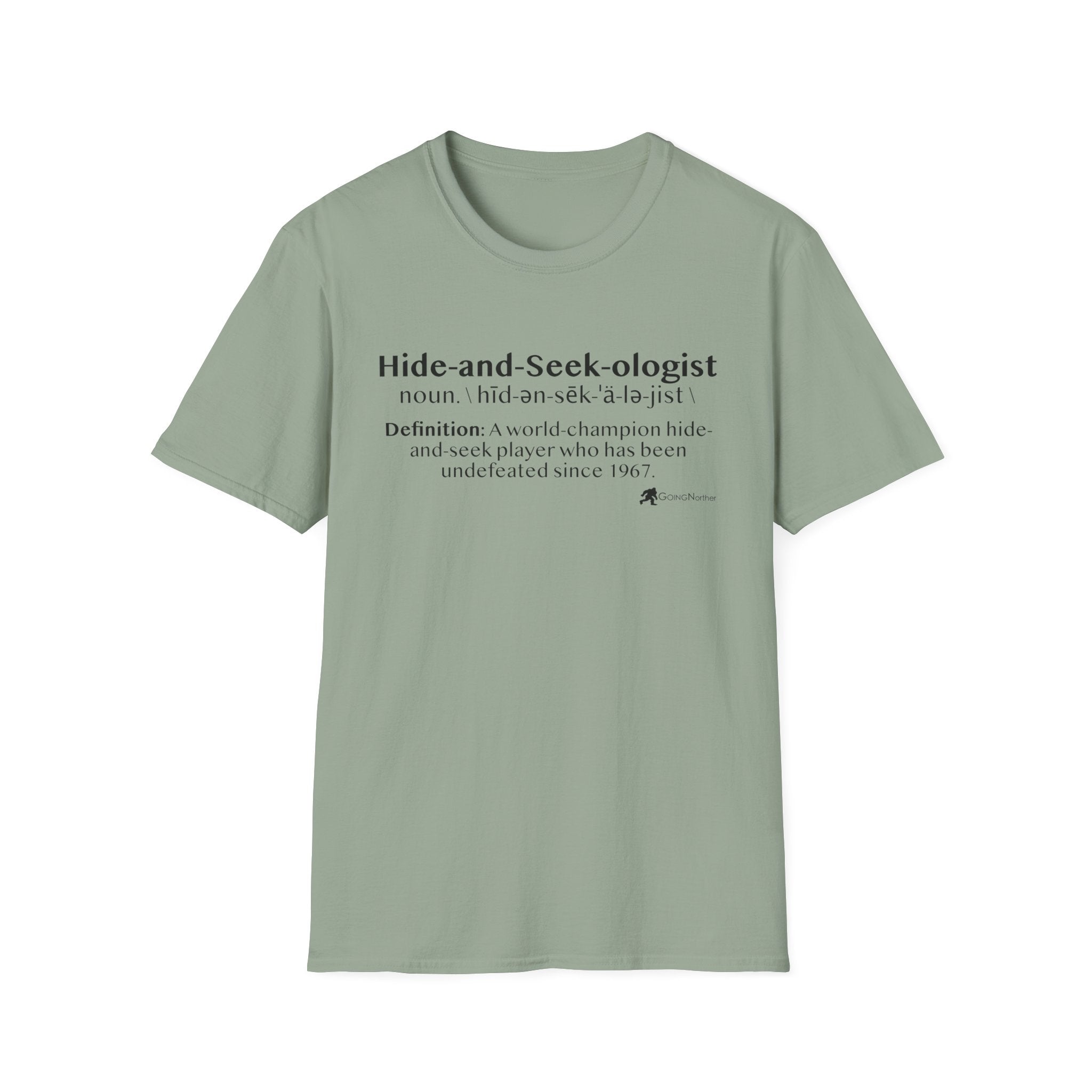 Bigfoot "Hide-and-Seek-ologist" T-Shirt — Funny Sasquatch Definition Tee