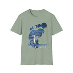 Bigfoot 'Squatchin' Ain't Easy' T-Shirt — Moonlit Winter Lake Sasquatch Tee