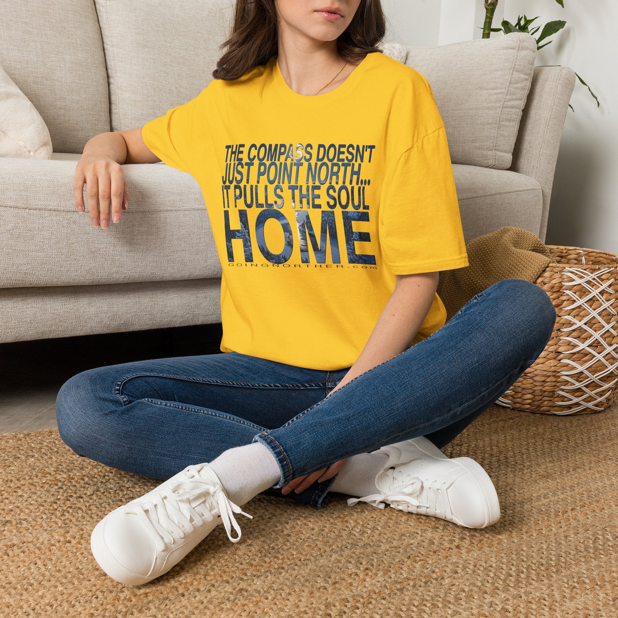 T-Shirt — "The Compass Doesn't Just Point North... It Pulls the Soul Home" Inspirational Tee