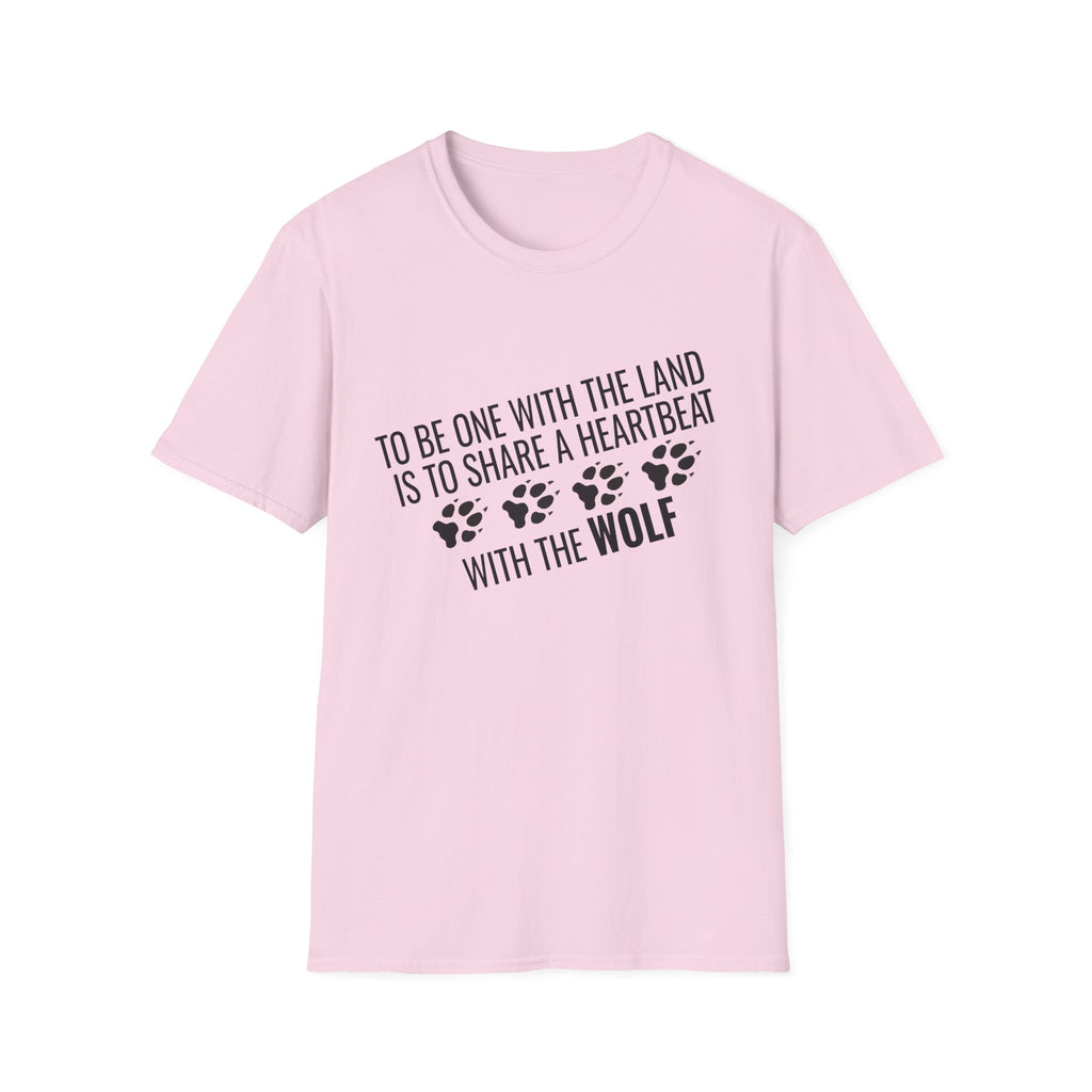 Wolf Paw Print T-Shirt – "To Be One With The Land Is To Share A Heartbeat With The Wolf"