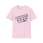 Wolf Paw Print T-Shirt – "To Be One With The Land Is To Share A Heartbeat With The Wolf"