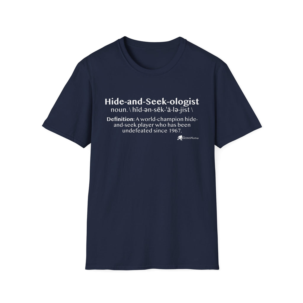 Bigfoot "Hide-and-Seek-ologist" T-Shirt — Funny Sasquatch Definition Tee