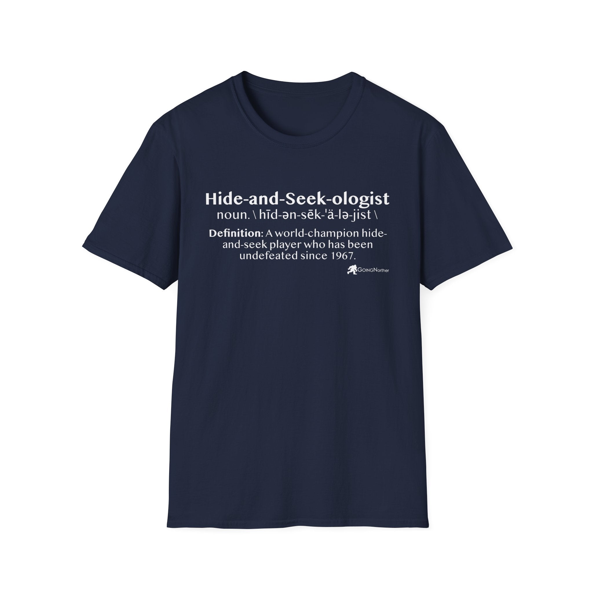 Bigfoot "Hide-and-Seek-ologist" T-Shirt — Funny Sasquatch Definition Tee