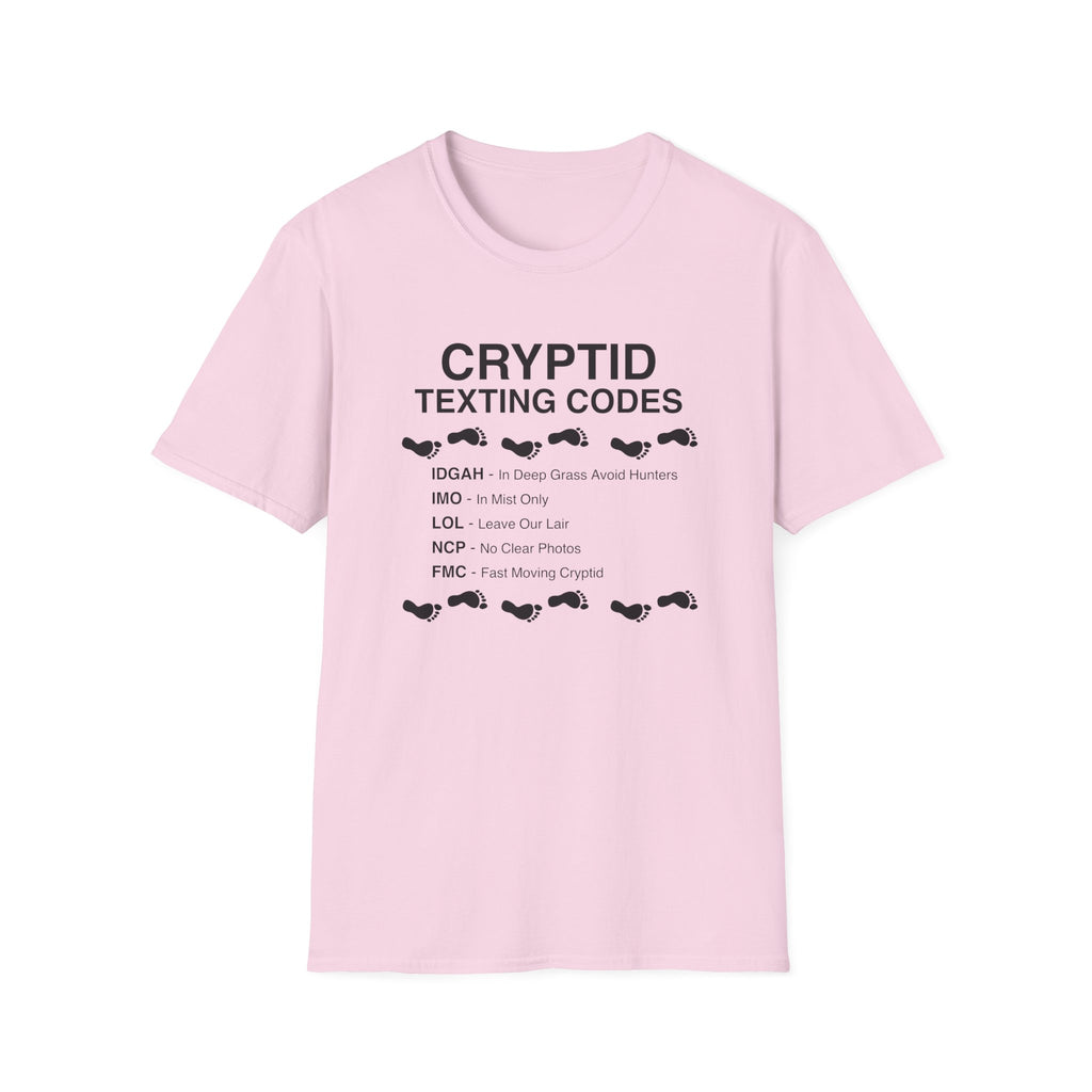 Cryptid Texting Codes T-Shirt — Funny Bigfoot/Nessie Sasquatch Meme Tee for Cryptid Fans