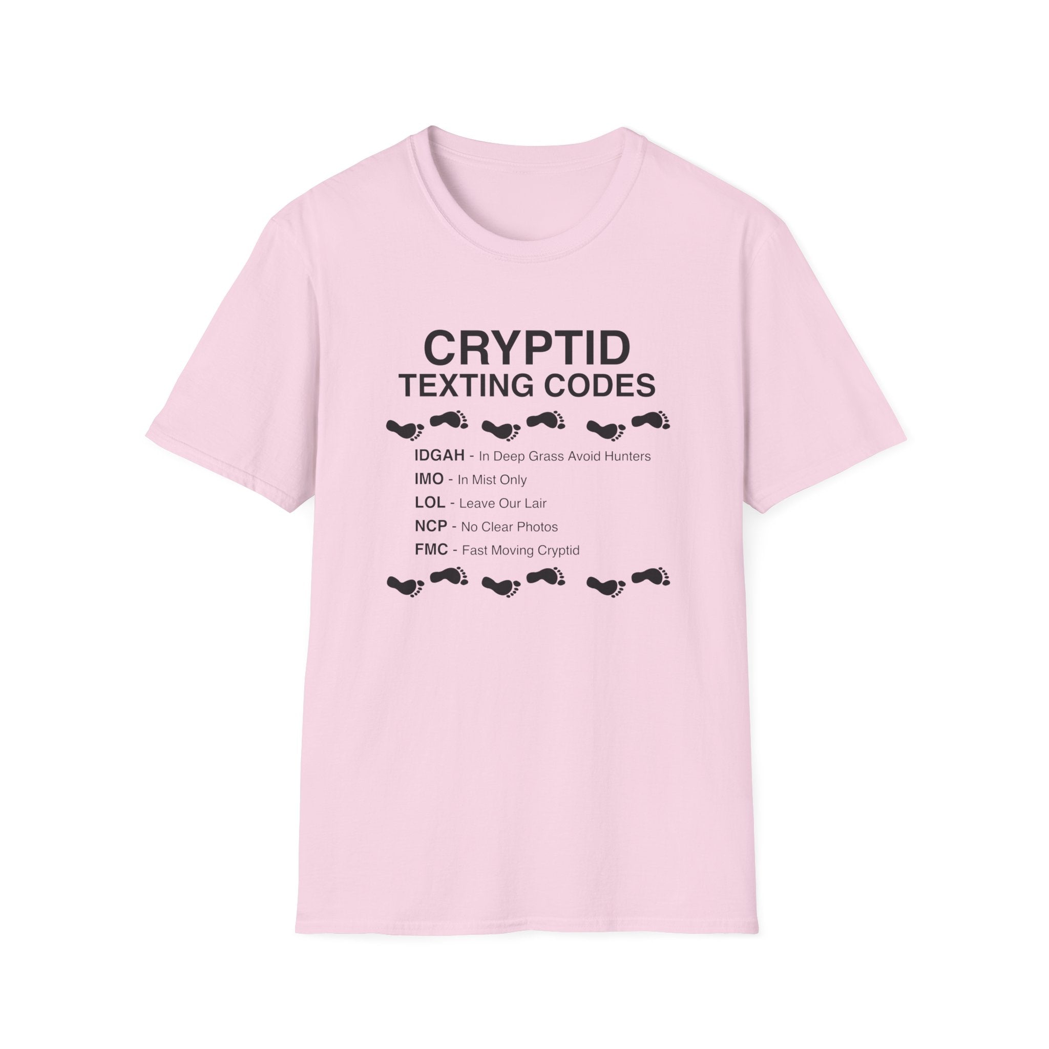 Cryptid Texting Codes T-Shirt — Funny Bigfoot/Nessie Sasquatch Meme Tee for Cryptid Fans