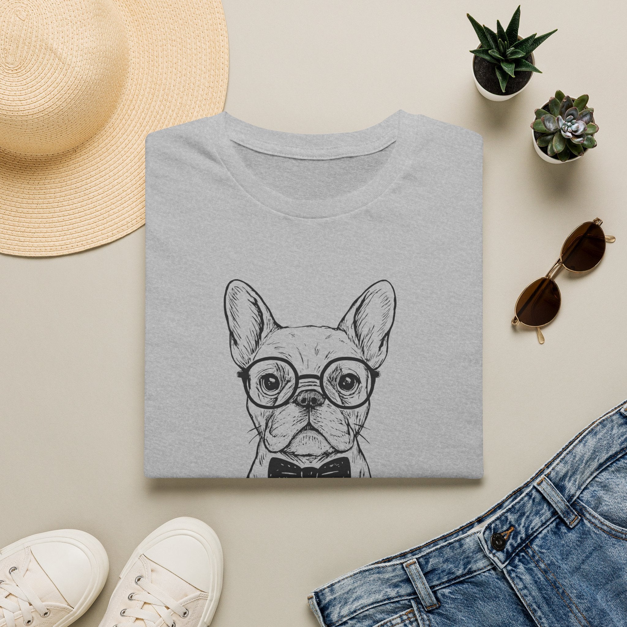 French Bulldog with Glasses T-Shirt
