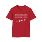 Pine & Pack Wolf Pack Tee — 'The northern wind carries two things' Paw Print Shirt