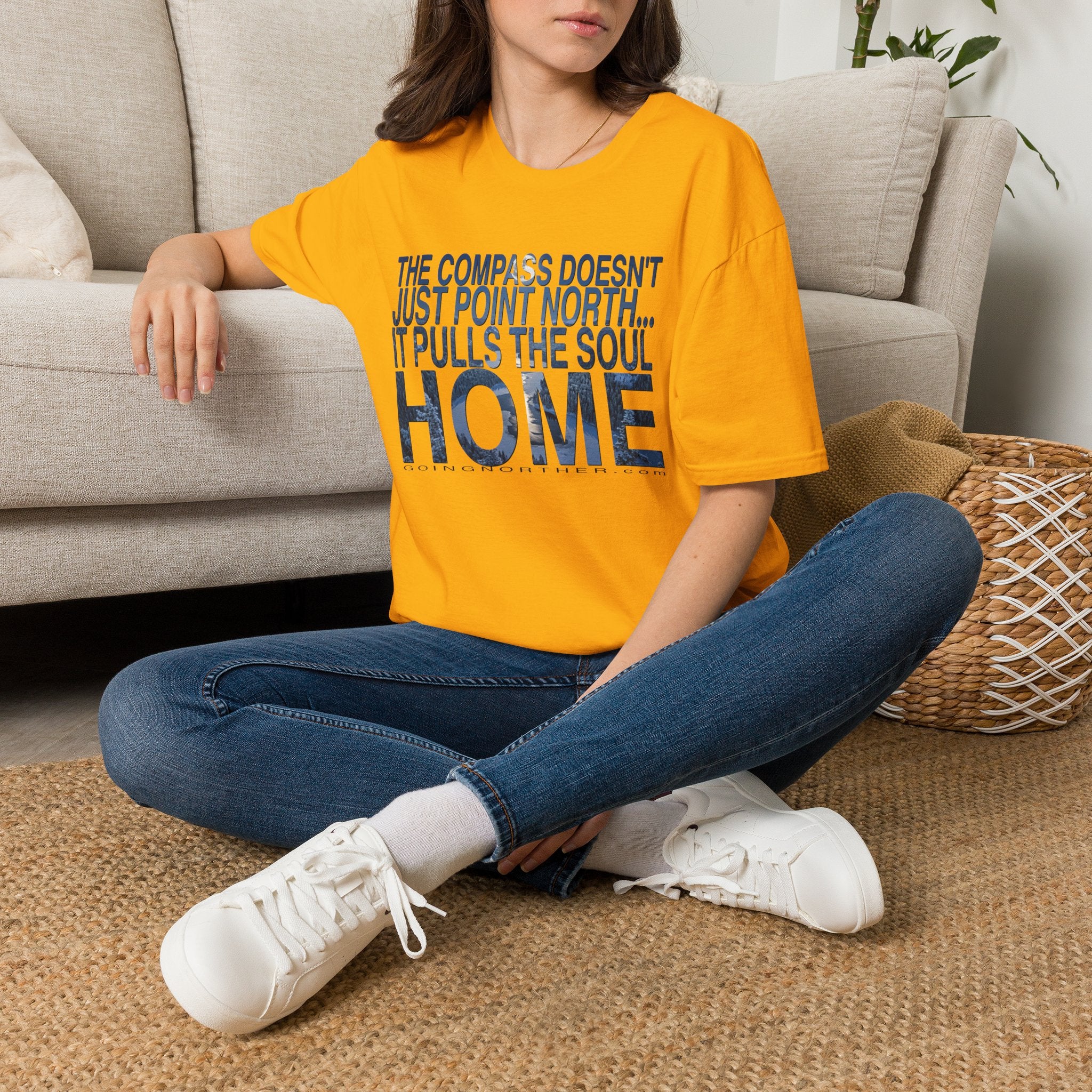 T-Shirt — "The Compass Doesn't Just Point North... It Pulls the Soul Home" Inspirational Tee