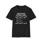 Cryptid Texting Codes T-Shirt — Funny Bigfoot/Nessie Sasquatch Meme Tee for Cryptid Fans