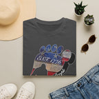 Going Norther Bigfoot T-Shirt — Footprint Silhouette with Distressed Flag "EST. 1776 - We The People"