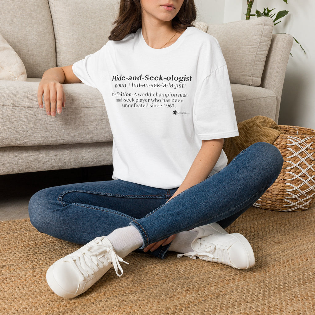 Bigfoot "Hide-and-Seek-ologist" T-Shirt — Funny Sasquatch Definition Tee