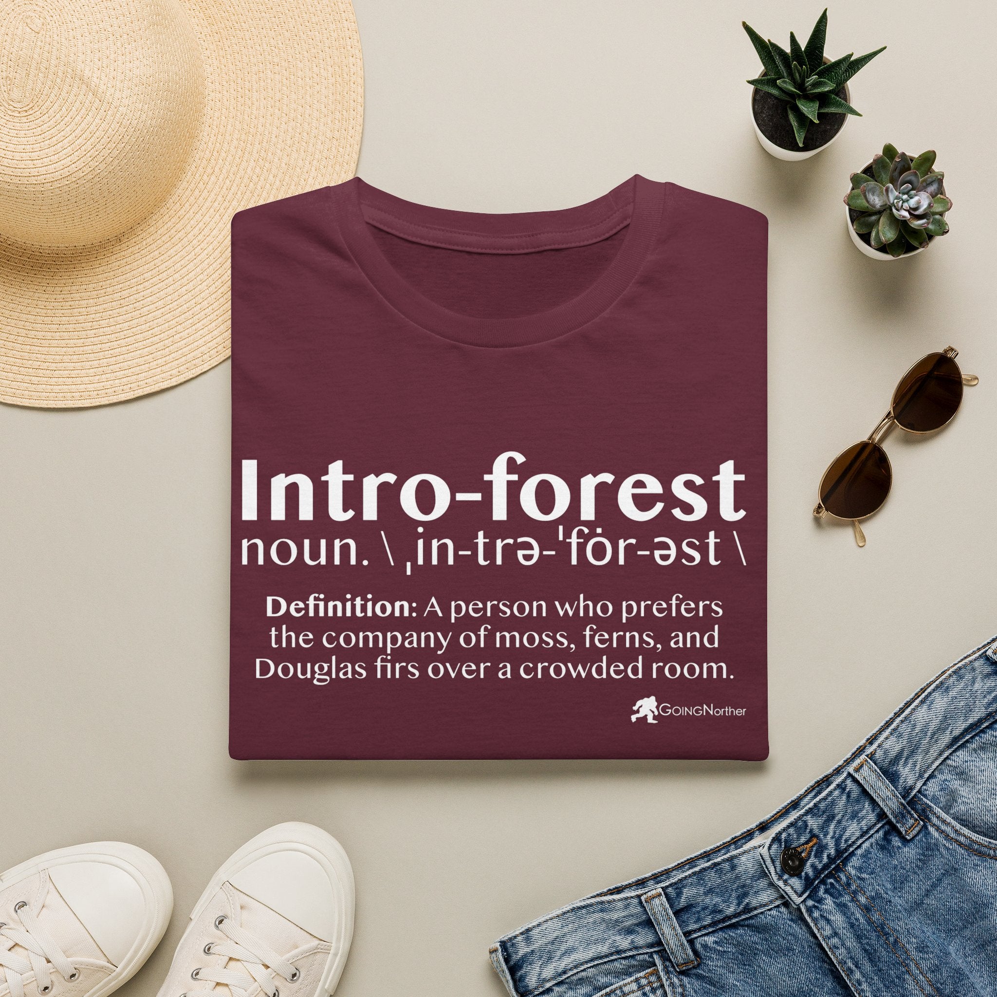 Intro-Forest Sasquatch Definition T-Shirt — Funny Bigfoot Introvert Tee