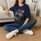 Going Norther Bigfoot T-Shirt — Footprint Silhouette with Distressed Flag & "1776 - 2026 - We The People"