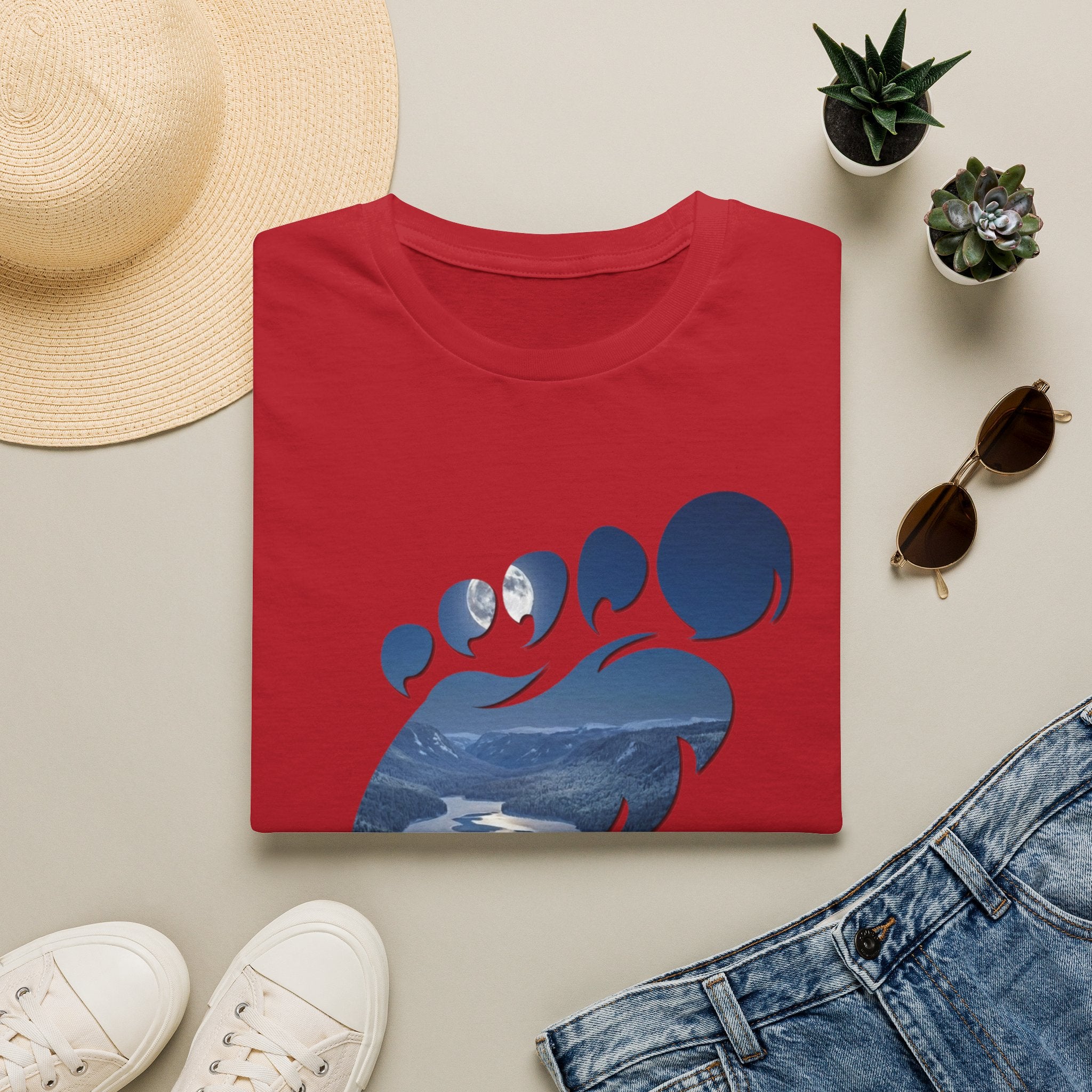 Bigfoot 'Squatchin' Ain't Easy' T-Shirt — Moonlit Winter Lake Sasquatch Tee