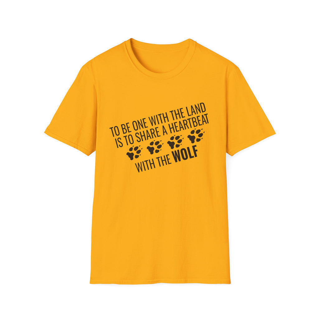Wolf Paw Print T-Shirt – "To Be One With The Land Is To Share A Heartbeat With The Wolf"