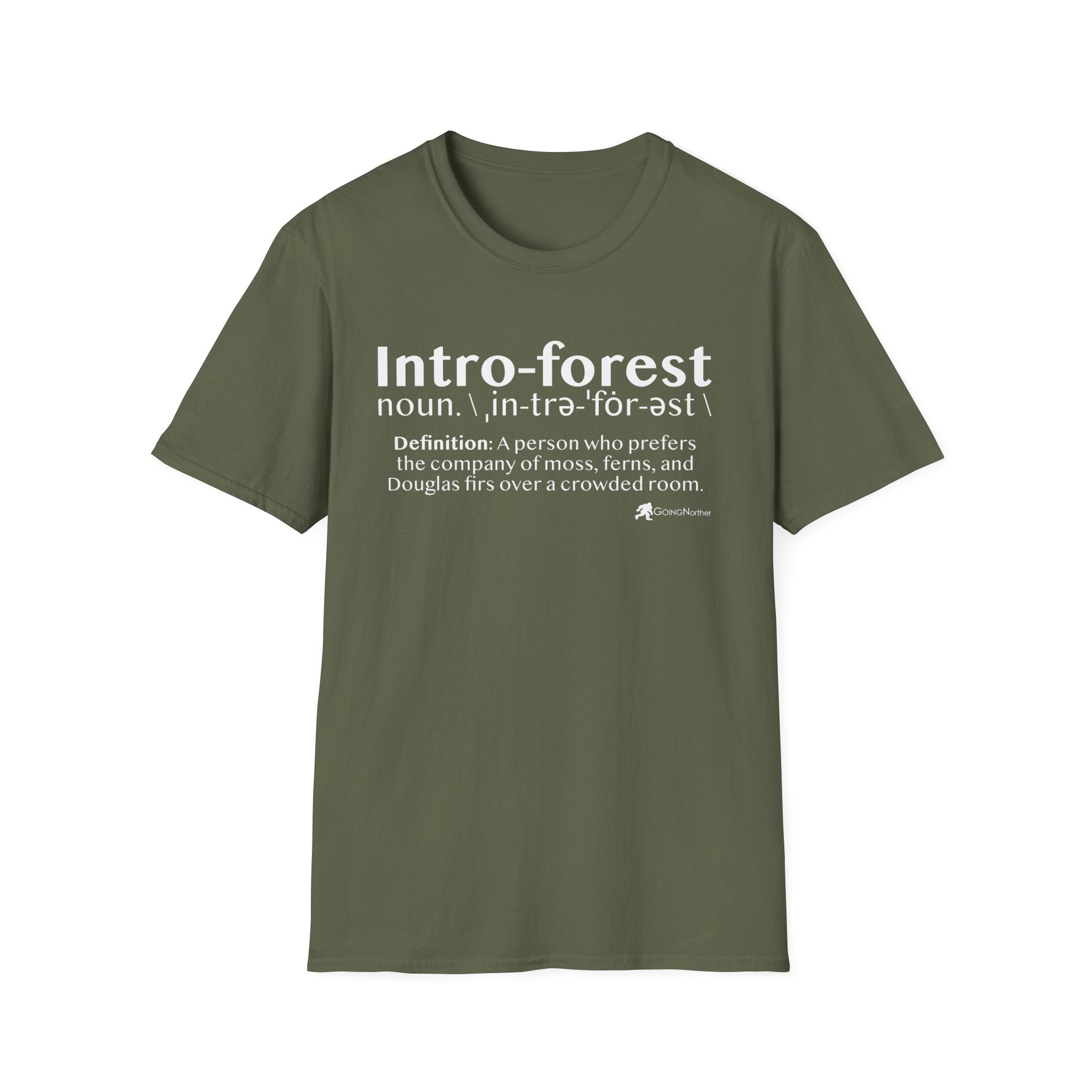 Intro-Forest Sasquatch Definition T-Shirt — Funny Bigfoot Introvert Tee
