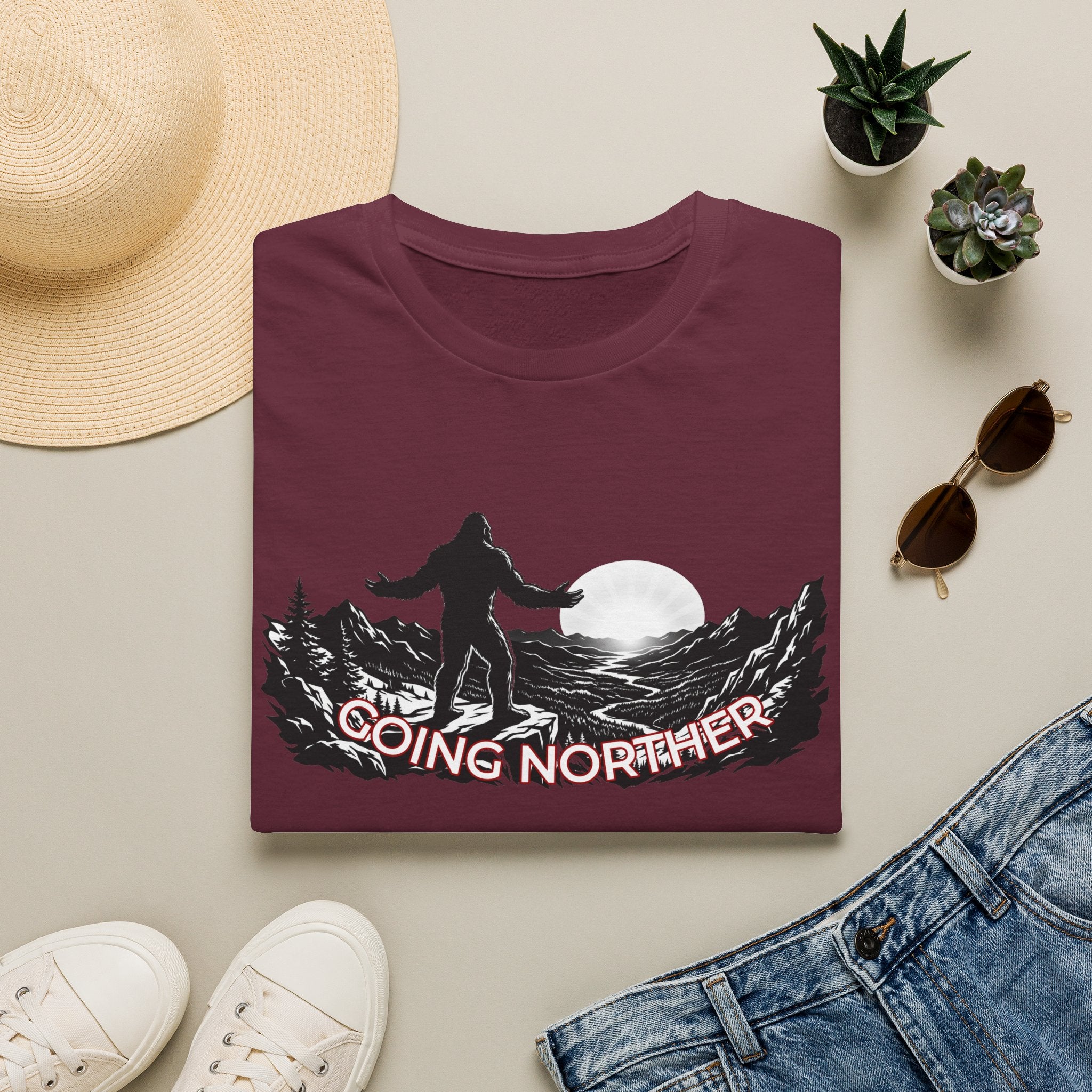Going Norther Bigfoot Moonlit Mountain T-Shirt