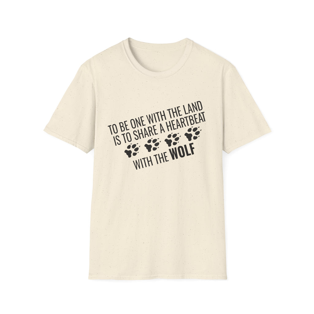 Wolf Paw Print T-Shirt – "To Be One With The Land Is To Share A Heartbeat With The Wolf"