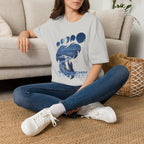 Bigfoot 'Squatchin' Ain't Easy' T-Shirt — Moonlit Winter Lake Sasquatch Tee