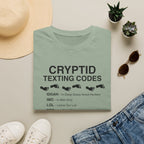 Cryptid Texting Codes T-Shirt — Funny Bigfoot/Nessie Sasquatch Meme Tee for Cryptid Fans