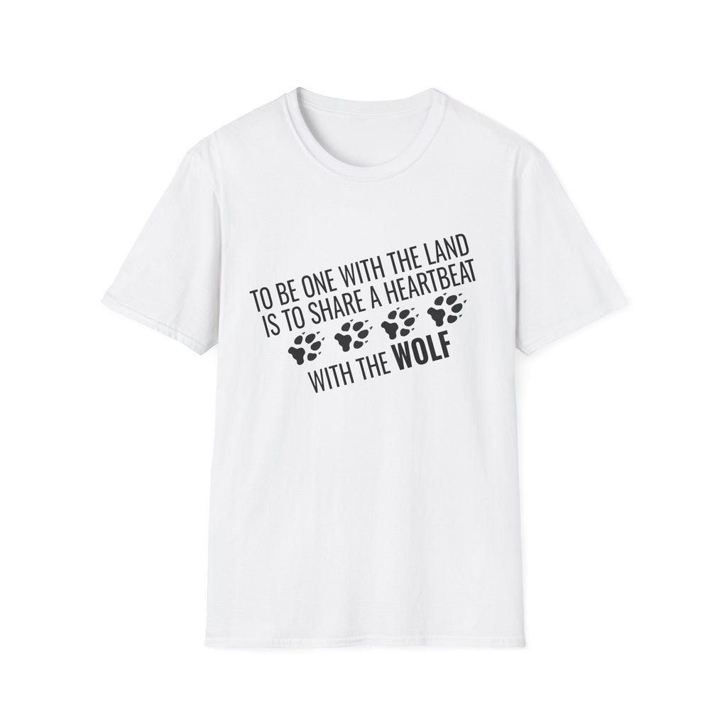 Wolf Paw Print T-Shirt – "To Be One With The Land Is To Share A Heartbeat With The Wolf"