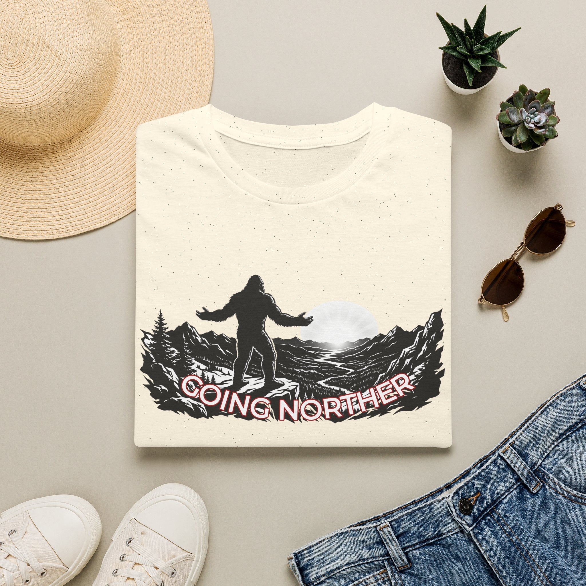 Going Norther Bigfoot Moonlit Mountain T-Shirt