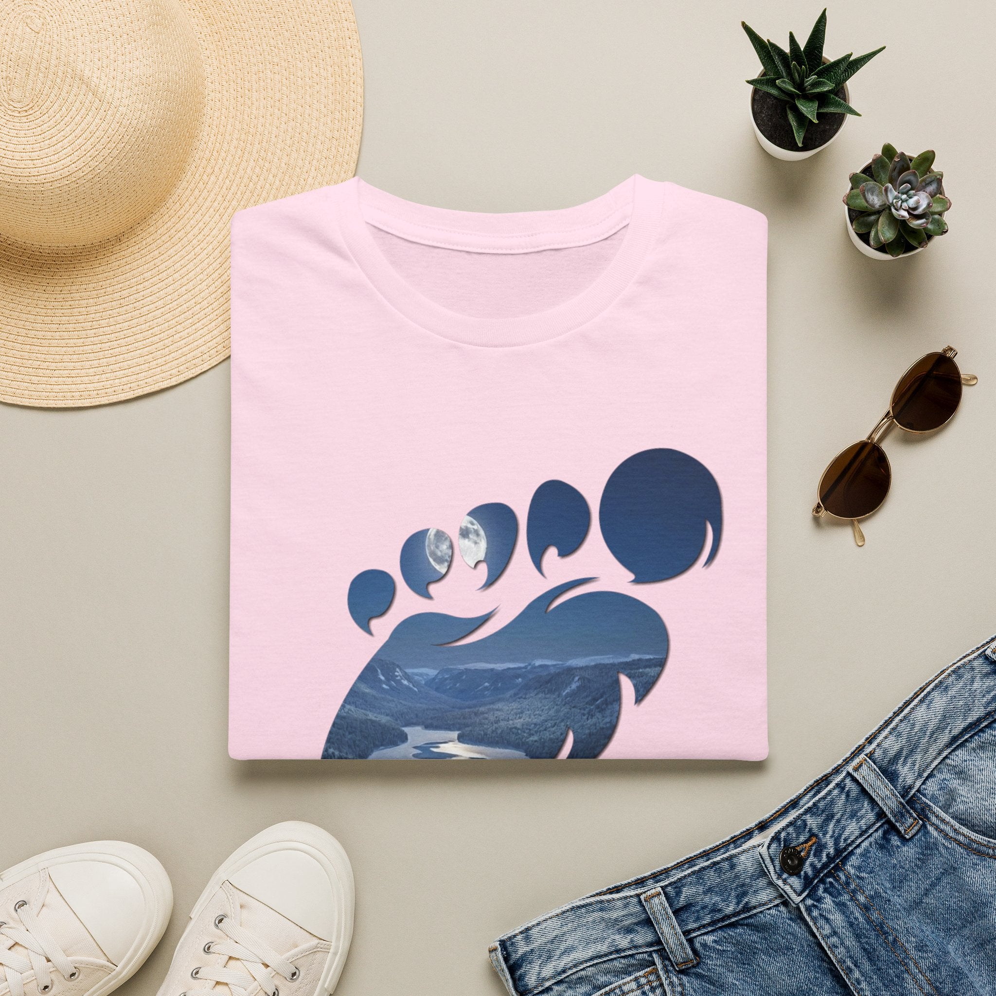 Bigfoot 'Squatchin' Ain't Easy' T-Shirt — Moonlit Winter Lake Sasquatch Tee