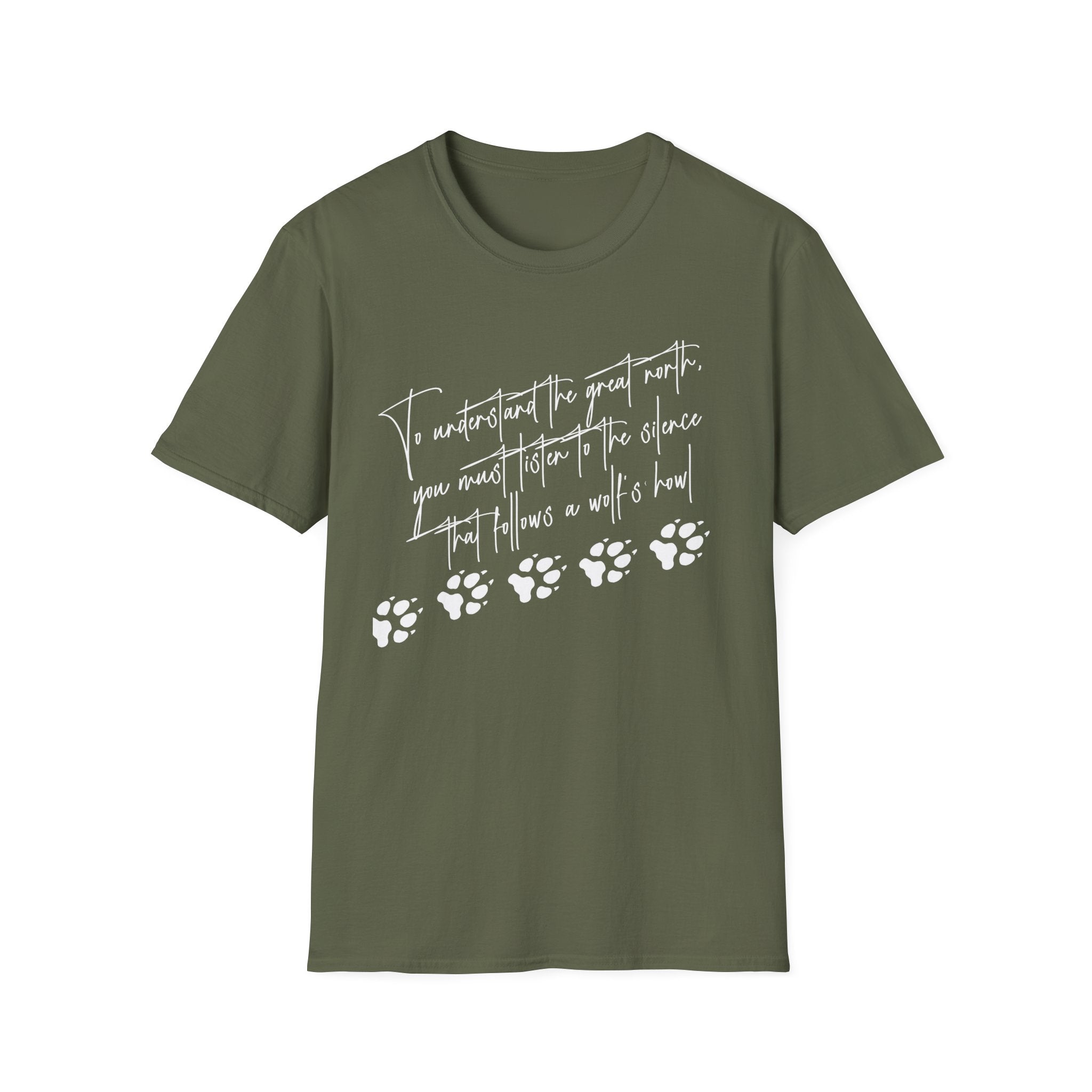 T-Shirt — "To Understand the Great North" Wolf Paw Graphic Tee