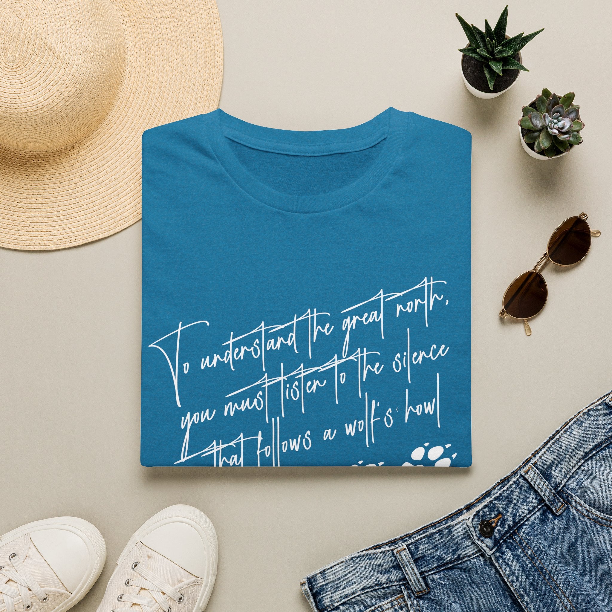 T-Shirt — "To Understand the Great North" Wolf Paw Graphic Tee
