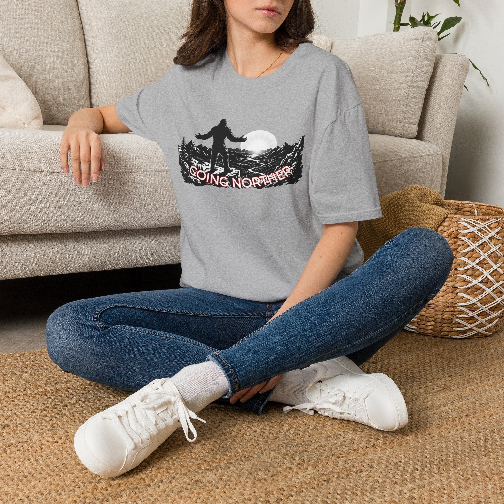 Going Norther Bigfoot Moonlit Mountain T-Shirt