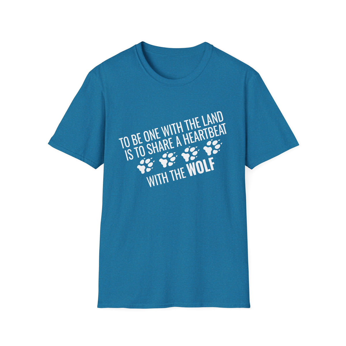 Wolf Paw Print T-Shirt – "To Be One With The Land Is To Share A Heartbeat With The Wolf"