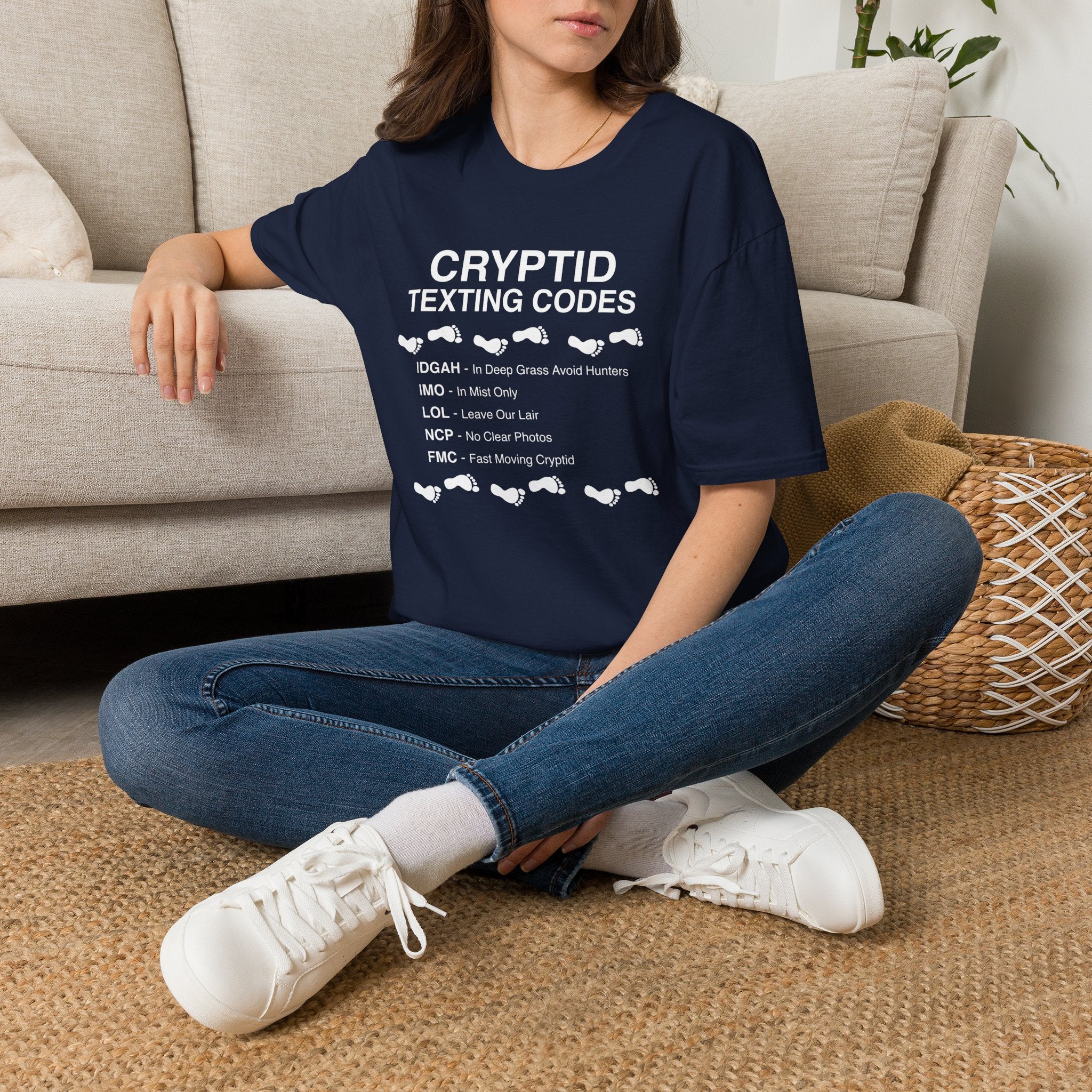 Cryptid Texting Codes T-Shirt — Funny Bigfoot/Nessie Sasquatch Meme Tee for Cryptid Fans