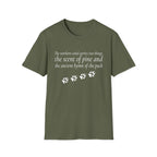 Pine & Pack Wolf Pack Tee — 'The northern wind carries two things' Paw Print Shirt