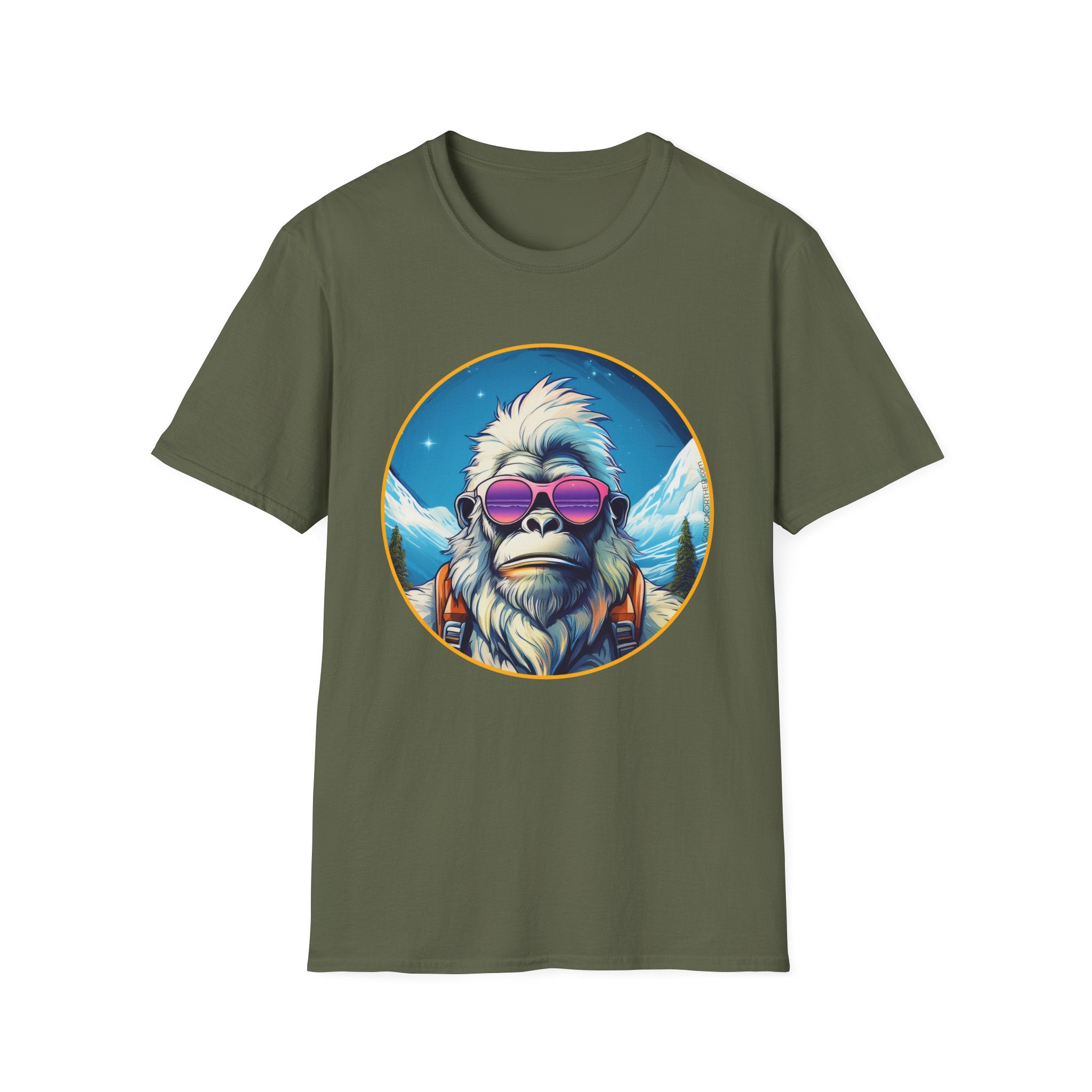 Going Norther - Bigfoot T-Shirt - Retro Styled Sasquatch
