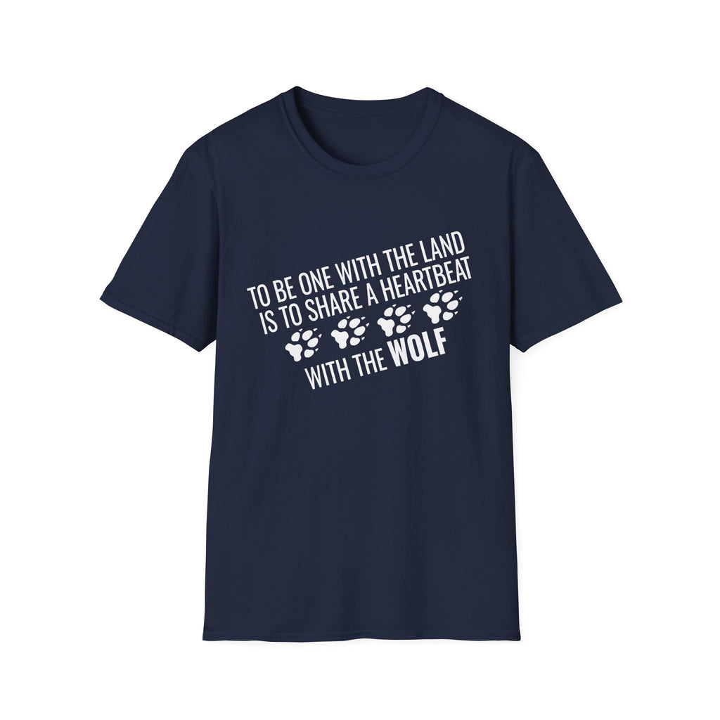 Wolf Paw Print T-Shirt – "To Be One With The Land Is To Share A Heartbeat With The Wolf"